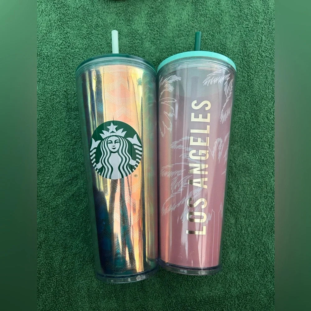 Starbucks iridescent and Pink Trenta Tumblr set - Picture 1 of 5